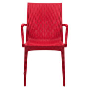 Red polypropylene material attractive weave design dining chair/ set of 2 by Leisure Mod additional picture 2