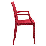 Red polypropylene material attractive weave design dining chair/ set of 2 by Leisure Mod additional picture 3
