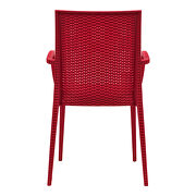 Red polypropylene material attractive weave design dining chair/ set of 2 by Leisure Mod additional picture 4