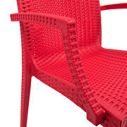 Red polypropylene material attractive weave design dining chair/ set of 2 by Leisure Mod additional picture 6