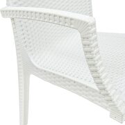 White polypropylene material attractive weave design dining chair/ set of 2 by Leisure Mod additional picture 5