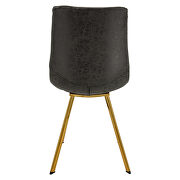 Charcoal leather dining chair with gold metal legs/ set of 2 by Leisure Mod additional picture 4