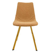 Light brown leather dining chair with gold metal legs/ set of 2 by Leisure Mod additional picture 2