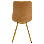 Light brown leather dining chair with gold metal legs/ set of 2 by Leisure Mod additional picture 4