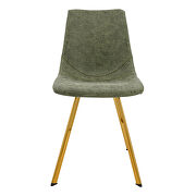 Olive green leather dining chair with gold metal legs/ set of 2 by Leisure Mod additional picture 2