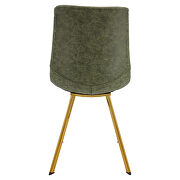 Olive green leather dining chair with gold metal legs/ set of 2 by Leisure Mod additional picture 4