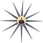 Dark gray metal star silent non-ticking wall clock additional photo 4 of 4