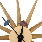 Natural wood metal star silent non-ticking wall clock by Leisure Mod additional picture 2