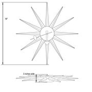 Natural wood metal star silent non-ticking wall clock additional photo 5 of 4