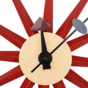 Red metal star silent non-ticking wall clock by Leisure Mod additional picture 2