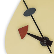 Cream finish tear-drop silent non-ticking modern wall clock by Leisure Mod additional picture 2