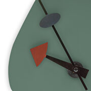 Ocean green finish tear-drop silent non-ticking modern wall clock by Leisure Mod additional picture 2