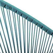 Blue finish 3 piece outdoor lounge patio chairs with glass top table by Leisure Mod additional picture 8