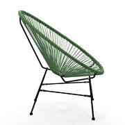 Dark green finish 3 piece outdoor lounge patio chairs with glass top table by Leisure Mod additional picture 4