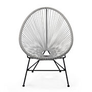 Gray finish 3 piece outdoor lounge patio chairs with glass top table additional photo 2 of 8