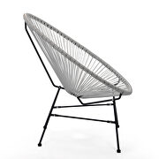 Gray finish 3 piece outdoor lounge patio chairs with glass top table additional photo 3 of 8