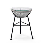 Gray finish 3 piece outdoor lounge patio chairs with glass top table additional photo 4 of 8