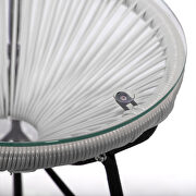 Gray finish 3 piece outdoor lounge patio chairs with glass top table additional photo 5 of 8