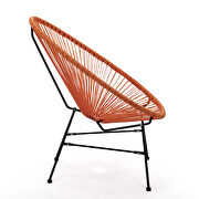 Orange finish 3 piece outdoor lounge patio chairs with glass top table additional photo 4 of 8