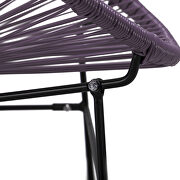 Purple finish 3 piece outdoor lounge patio chairs with glass top table by Leisure Mod additional picture 7