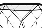 Tempered glass top and black geometric base coffee table by Leisure Mod additional picture 3