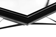 Tempered glass top and black geometric base coffee table by Leisure Mod additional picture 5