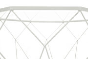 Tempered glass top and white geometric base coffee table by Leisure Mod additional picture 3
