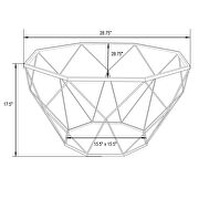 Tempered glass top and geometric gray metal base coffee table by Leisure Mod additional picture 6