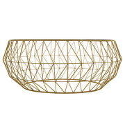 Tempered glass top and gold metal base coffee table by Leisure Mod additional picture 3