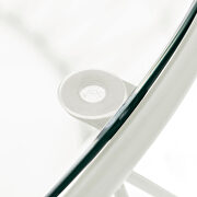 Tempered glass top and white metal base coffee table by Leisure Mod additional picture 6