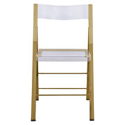 Clear acrylic seat and gold finish frame dining chair/ set of 2 by Leisure Mod additional picture 2