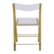 Clear acrylic seat and gold finish frame dining chair/ set of 2 by Leisure Mod additional picture 4