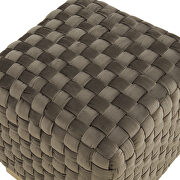 Dark gray velvet modern square ottoman by Leisure Mod additional picture 4