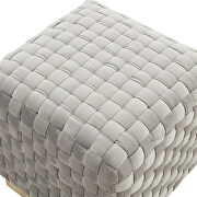 Light gray velvet modern square ottoman by Leisure Mod additional picture 4