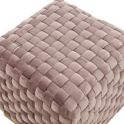 Pink velvet modern square ottoman by Leisure Mod additional picture 4