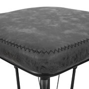 Charcoal black pu leather and sturdy metal base bar height stool by Leisure Mod additional picture 4