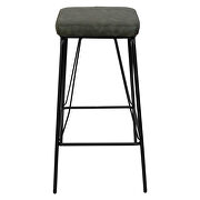 Olive green pu leather and sturdy metal base bar height stool by Leisure Mod additional picture 3