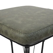 Olive green pu leather and sturdy metal base bar height stool by Leisure Mod additional picture 4