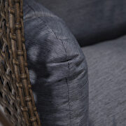 Charcoal cushion and dark brown wicker hanging 2 person egg swing chair additional photo 5 of 9