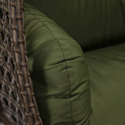 Dark green cushion and dark brown wicker hanging 2 person egg swing chair by Leisure Mod additional picture 5