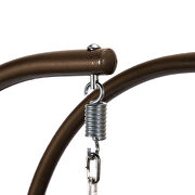 Light gray cushion and dark brown wicker hanging 2 person egg swing chair by Leisure Mod additional picture 6