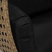 Black cushion and light brown wicker hanging 2 person egg swing chair by Leisure Mod additional picture 5