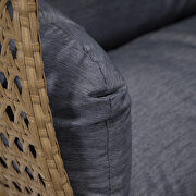 Charcoal cushion and light brown wicker hanging 2 person egg swing chair by Leisure Mod additional picture 5