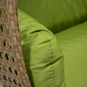 Light green cushion and light brown wicker hanging 2 person egg swing chair by Leisure Mod additional picture 5