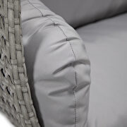 Light gray cushion and wicker hanging 2 person egg swing chair by Leisure Mod additional picture 5