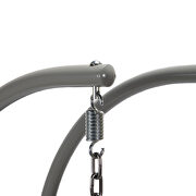 Light gray cushion and wicker hanging 2 person egg swing chair by Leisure Mod additional picture 6