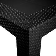 Black finish weave design outdoor side table additional photo 3 of 4