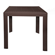 Brown finish weave design outdoor side table by Leisure Mod additional picture 2