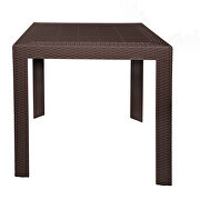 Brown finish weave design outdoor side table additional photo 2 of 4
