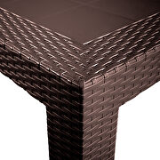 Brown finish weave design outdoor side table by Leisure Mod additional picture 3